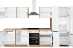 KOCHSTATION Küchenzeile »KS-Luhe« 330 cm breit, wahlweise mit oder ohne E-Geräten, gefräste MDF-Fronten