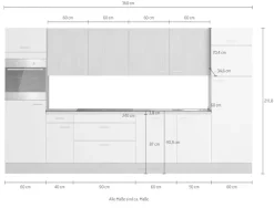 KOCHSTATION Küchenzeile »KS-Lucy wahlweise mit Induktionskochfeld mit integriertem Dunstabzug« Breite 360 cm, Soft-Close, inkl. Zubehör, wahlweise mit E-Geräten