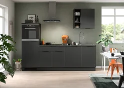 KOCHSTATION Küchenzeile »KS-Lulea« Breite 260 cm, ohne E-Geräte, mit 3 cm starker Arbeitsplatte