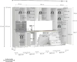 KOCHSTATION Küchenzeile »KS-Luna, Einbauküche, Zeilenküche, Küchenblock« Breite 300 cm, wahlweise mit Hanseatic-E-Geräten, APL 35mm stark