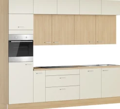 KOCHSTATION Küchenzeile »KS-Lucy wahlweise mit Induktionskochfeld mit integriertem Dunstabzug« Breite 300 cm, Soft-Close, inkl. Zubehör, wahlweise mit E-Geräten