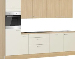 KOCHSTATION Küchenzeile »KS-Lucy wahlweise mit Induktionskochfeld mit integriertem Dunstabzug« Breite 300 cm, Soft-Close, inkl. Zubehör, wahlweise mit E-Geräten