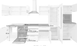 KOCHSTATION Küchenzeile »KS-Luhe« 360 cm breit, wahlweise mit oder ohne E-Geräten, gefräste MDF-Fronten
