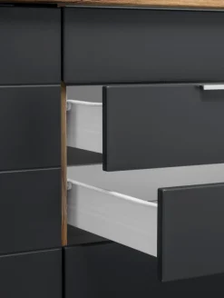 KOCHSTATION Küchenzeile »KS-Luhe« 360 cm breit, wahlweise mit oder ohne E-Geräten, gefräste MDF-Fronten
