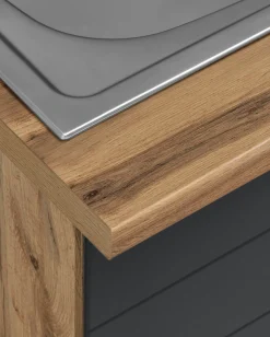 KOCHSTATION Küchenzeile »KS-Luhe« 360 cm breit, wahlweise mit oder ohne E-Geräten, gefräste MDF-Fronten