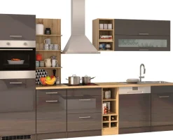 KOCHSTATION Küchenzeile »KS-Mailand« mit E-Geräten, Breite 310 cm