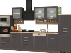 KOCHSTATION Küchenzeile »KS-Mailand« mit Elektrogeräten, Breite 340 cm