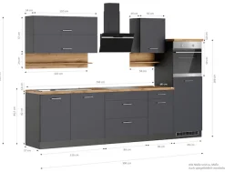 KOCHSTATION Küchenzeile »KS-Milan« 300 cm breit, robuste Metallauszüge, viel Stauraum