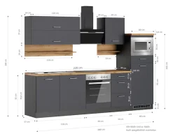 KOCHSTATION Küchenzeile »KS-Milan« 280 cm breit, robuste Metallauszüge, viel Stauraum