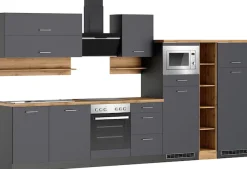 KOCHSTATION Küchenzeile »KS-Milan« 370 cm breit, robuste Metallauszüge, viel Stauraum