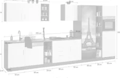 KOCHSTATION Küchenzeile »KS-Paris – Küchen mit einzigartigen Fotomotiven auf den Fronten« Breite 400 cm, wahlweise mit E-Geräten und Induktion