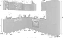 KOCHSTATION Küchenzeile »KS-Paris – Küchen mit einzigartigen Fotomotiven auf den Fronten« Stellbreite 220/280 cm, wahlweise mit E-Geräten, mit Motivdruck