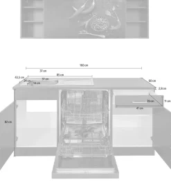 KOCHSTATION Küchenzeile »KS-Paris – Küchen mit einzigartigen Fotomotiven auf den Fronten« Stellbreite 220/280 cm, wahlweise mit E-Geräten, mit Motivdruck