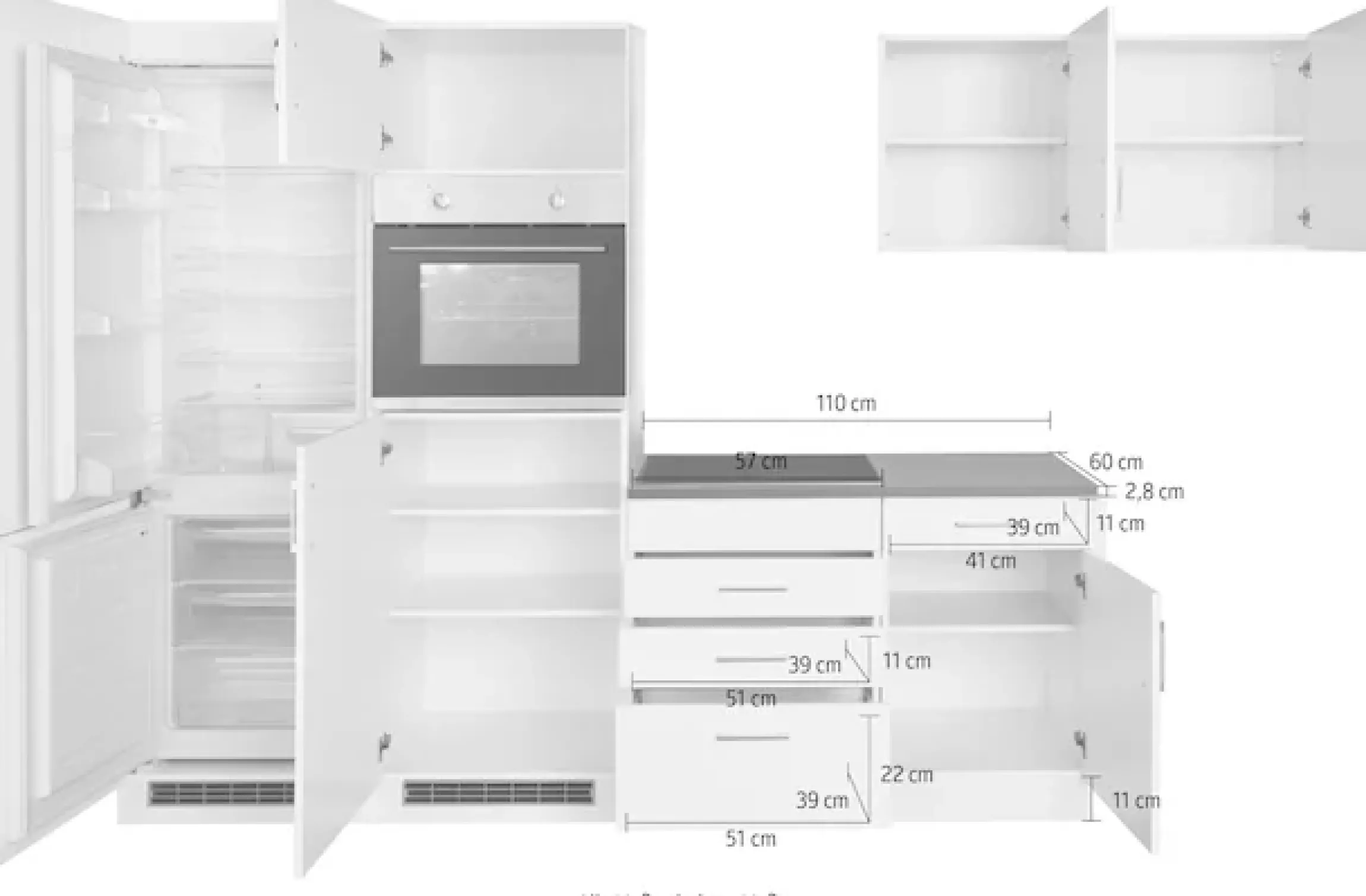 KOCHSTATION Küchenzeile »KS-Paris – Küchen mit einzigartigen Fotomotiven auf den Fronten« Stellbreite 290/220 cm, wahlweise mit E-Geräten und Induktion