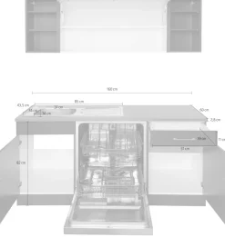 KOCHSTATION Küchenzeile »KS-Paris – Küchen mit einzigartigen Fotomotiven auf den Fronten« Stellbreite 220/220 cm, wahlweise mit E-Geräten, mit Motivdruck
