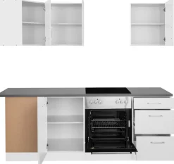 KOCHSTATION Küchenzeile »KS-Paris – Küchen mit einzigartigen Fotomotiven auf den Fronten« Stellbreite 220/220 cm, wahlweise mit E-Geräten, mit Motivdruck