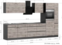 KOCHSTATION Küchenzeile »KS-Riesa« Stellbreite 330 cm, wahlweise mit Induktionskochfeld