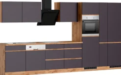 KOCHSTATION Küchenzeile »KS-Riesa« Stellbreite 390 cm, wahlweise mit Induktionskochfeld