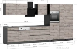KOCHSTATION Küchenzeile »KS-Riesa« Stellbreite 390 cm, wahlweise mit Induktionskochfeld