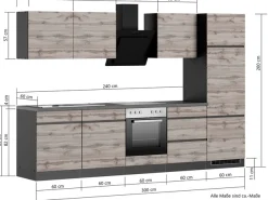 KOCHSTATION Küchenzeile »KS-Riesa« Stellbreite 300 cm, wahlweise mit oder ohne E-Geräte