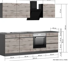 KOCHSTATION Küchenzeile »KS-Riesa« Stellbreite 240 cm, wahlweise mit oder ohne E-Geräte