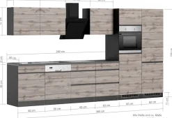 KOCHSTATION Küchenzeile »KS-Riesa« Stellbreite 360 cm, ohne E-Geräte