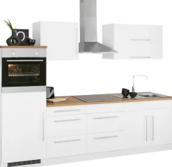 KOCHSTATION Küchenzeile »KS-Samos« Breite 270 cm, wahlweise mit E-Geräten und Induktionskochfeld