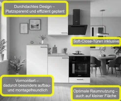 KOCHSTATION Küchenzeile »KS-Solmera« Breite 180cm, vormontiert, wahlweise mit E-Geräten