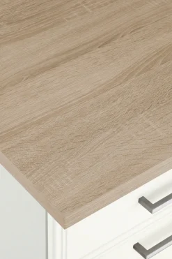 KOCHSTATION Küchenzeile »KS-Stockholm – Küche mit hochwertiger und detailreicher Landhausfront« Breite 270 cm, wahlweise mit E-Geräten,mit MDF-Fronten