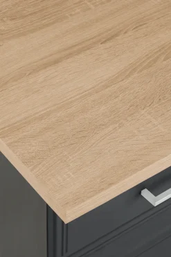 KOCHSTATION Küchenzeile »KS-Stockholm – Küche mit hochwertiger und detailreicher Landhausfront« Breite 300 cm, wahlweise mit E-Geräten,mit MDF-Fronten