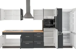 KOCHSTATION Küchenzeile »KS-Stockholm – Küche mit hochwertiger und detailreicher Landhausfront« Breite 360 cm, wahlweise mit E-Geräten,mit MDF-Fronten