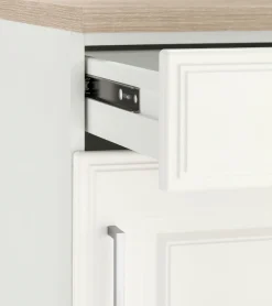 KOCHSTATION Küchenzeile »KS-Stockholm – Küche mit hochwertiger und detailreicher Landhausfront« Breite 280 cm, wahlweise mit E-Geräten,mit MDF-Fronten