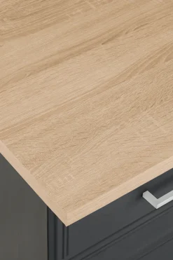 KOCHSTATION Küchenzeile »KS-Stockholm – Küche mit hochwertiger und detailreicher Landhausfront« Breite 210 cm, wahlweise mit E-Geräten,mit MDF-Fronten
