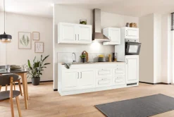 KOCHSTATION Küchenzeile »KS-Stockholm – Küche mit hochwertiger und detailreicher Landhausfront« Breite 280 cm, wahlweise mit E-Geräten,mit MDF-Fronten
