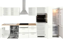 KOCHSTATION Küchenzeile »KS-Stockholm – Küche mit hochwertiger und detailreicher Landhausfront« Breite 370 cm, wahlweise mit E-Geräten,mit MDF-Fronten