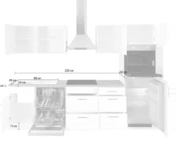 KOCHSTATION Küchenzeile »KS-Stockholm – Küche mit hochwertiger und detailreicher Landhausfront« Breite 310 cm, wahlweise mit E-Geräten,mit MDF-Fronten
