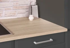 KOCHSTATION Küchenzeile »KS-Stockholm – Küche mit hochwertiger und detailreicher Landhausfront« Breite 310 cm, wahlweise mit E-Geräten,mit MDF-Fronten
