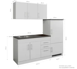 KOCHSTATION Küchenzeile »KS-Toledo« mit E-Geräten, Breite 180 cm