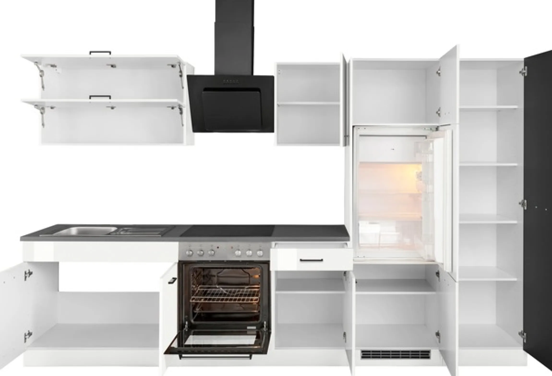 KOCHSTATION Küchenzeile »KS-Trier« ohne E-Geräte, Breite 320 cm