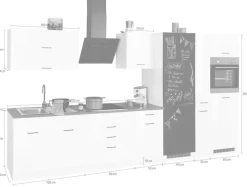 KOCHSTATION Küchenzeile »KS-Trier« mit E-Geräten, Breite 380 cm