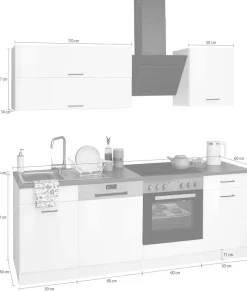 KOCHSTATION Küchenzeile »KS-Trier« ohne E-Geräte, Breite 220 cm