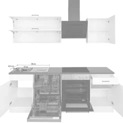 KOCHSTATION Küchenzeile »KS-Trier« ohne E-Geräte, Breite 220 cm