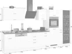 KOCHSTATION Küchenzeile »KS-Trier« mit E-Geräten, Breite 380 cm