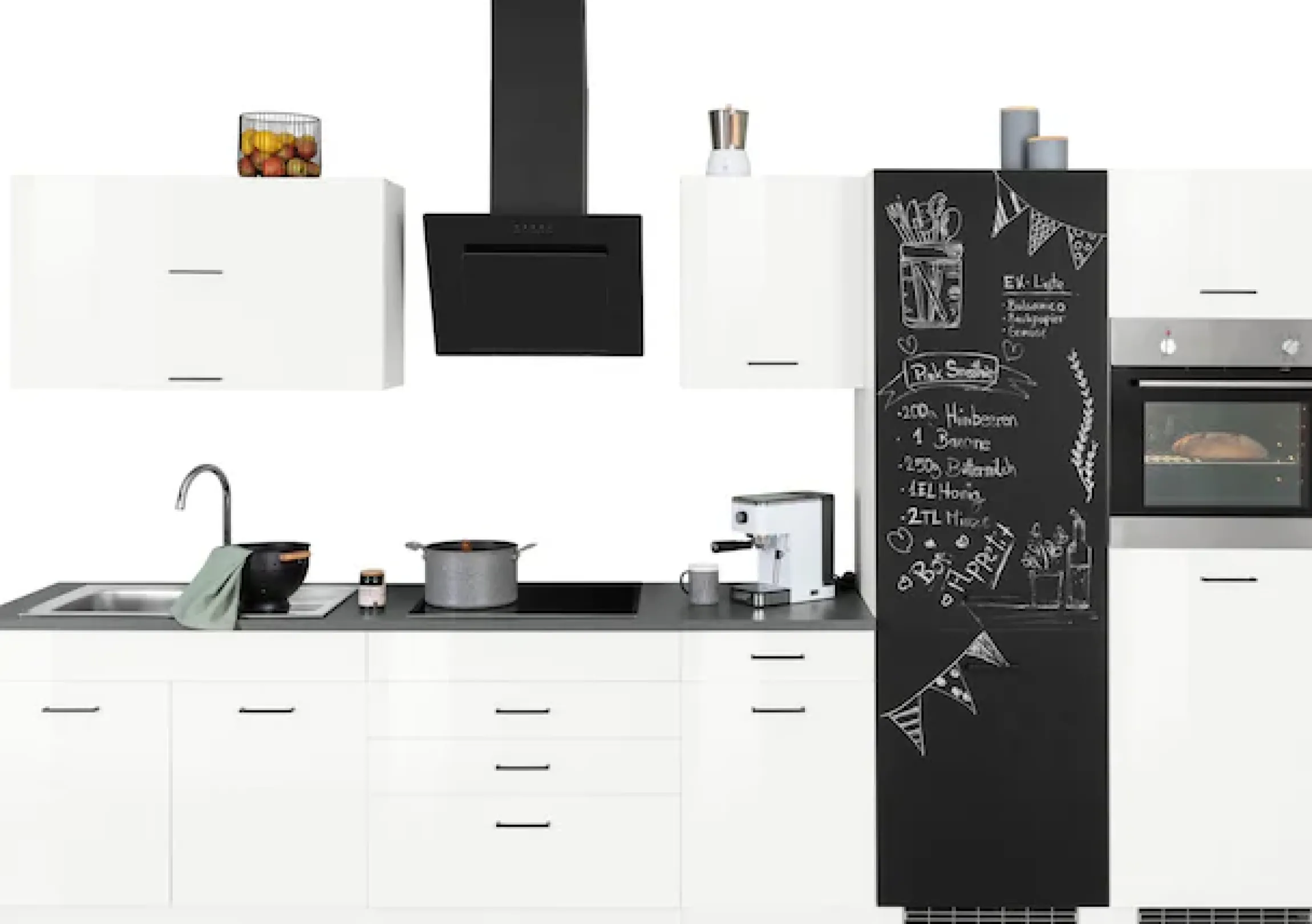 KOCHSTATION Küchenzeile »KS-Trier« mit E-Geräten, Breite 350 cm