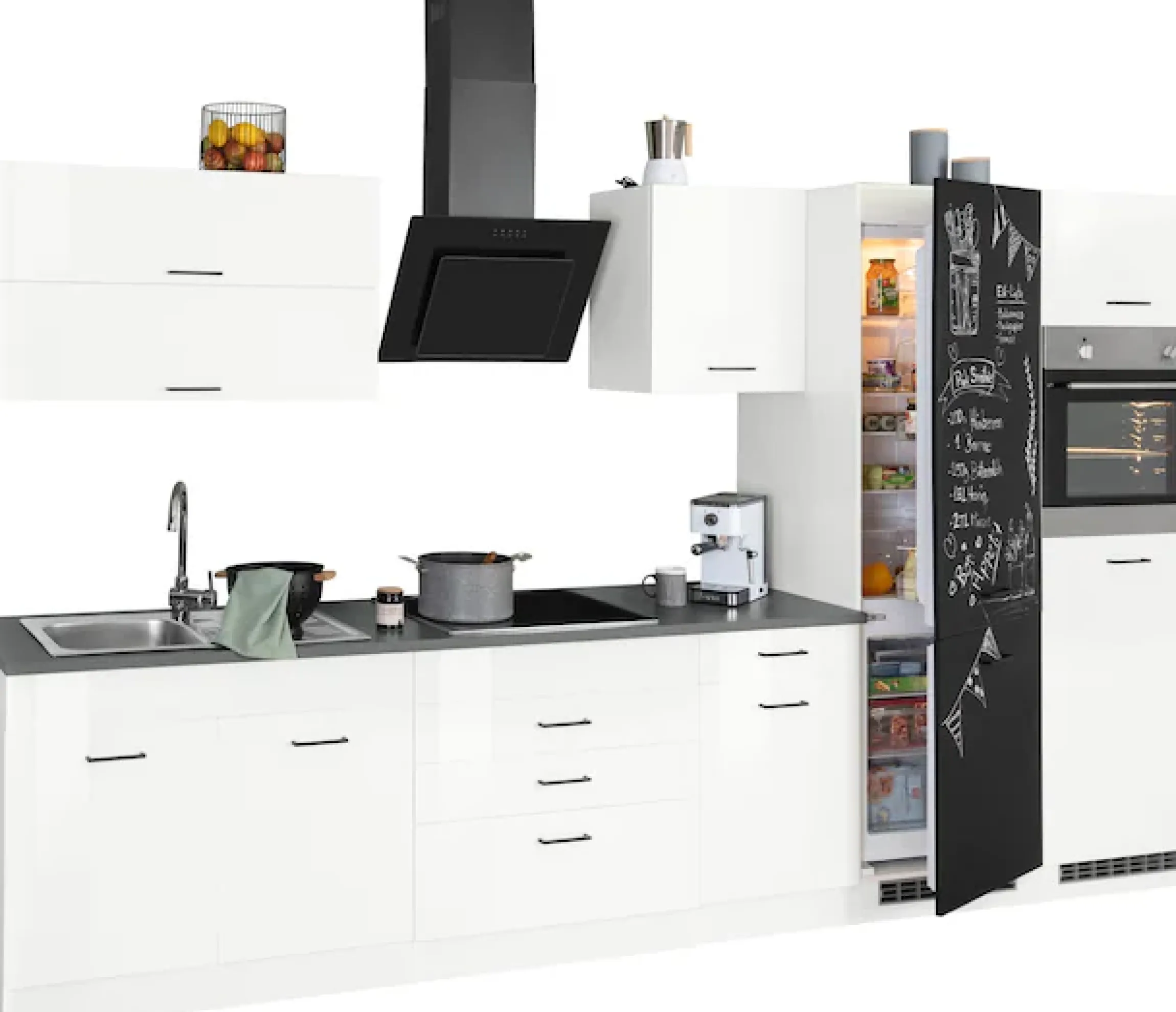 KOCHSTATION Küchenzeile »KS-Trier« mit E-Geräten, Breite 350 cm