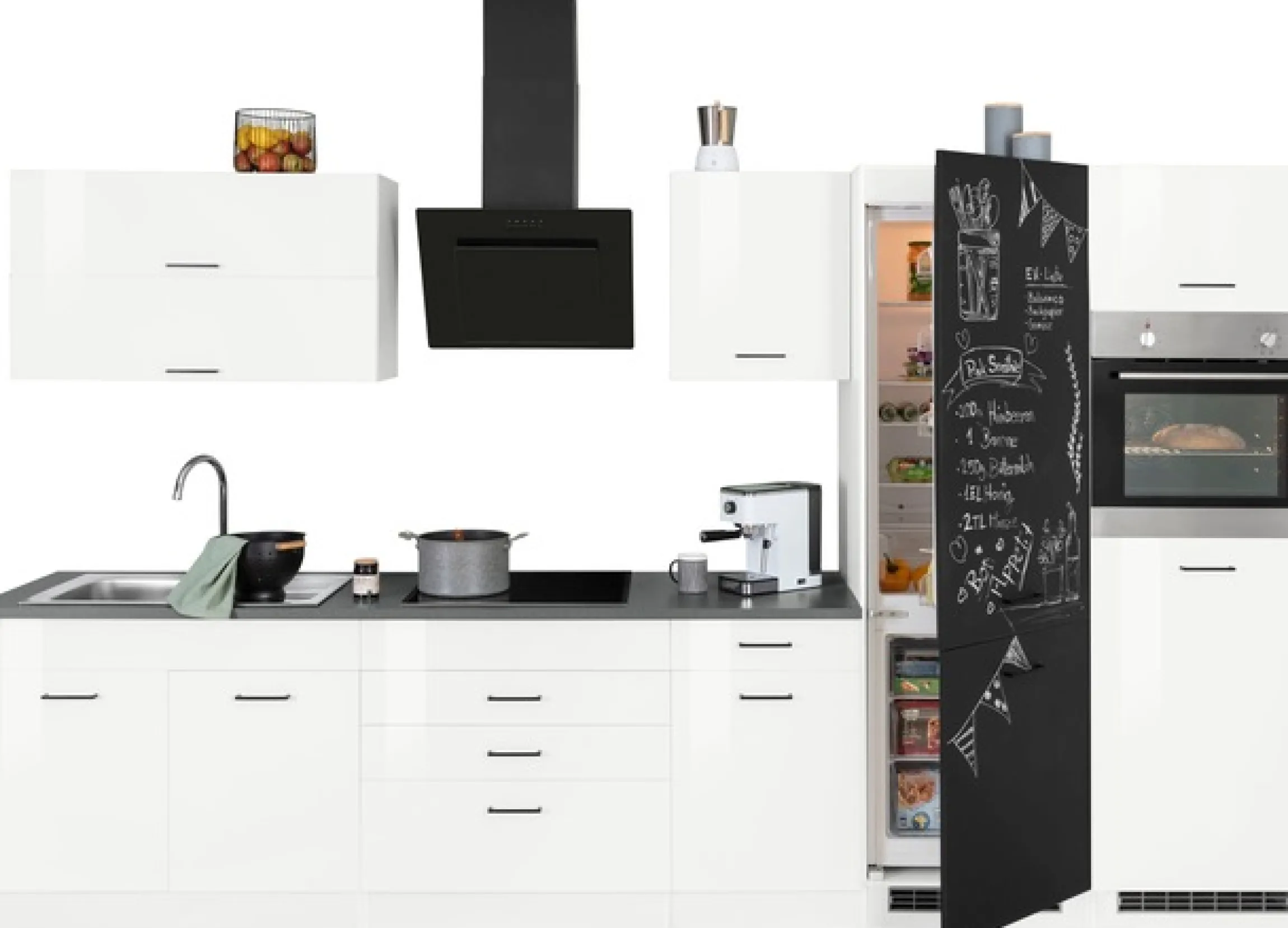 KOCHSTATION Küchenzeile »KS-Trier« mit E-Geräten, Breite 350 cm