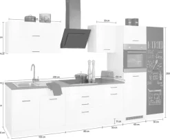 KOCHSTATION Küchenzeile »KS-Trier« mit E-Geräten, Breite 340 cm