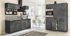 KOCHSTATION Küchenzeile »KS-Tulsa« mit E-Geräten, Breite 360 cm, schwarze Metallgriffe, MDF Fronten