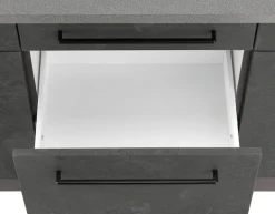 KOCHSTATION Küchenzeile »KS-Tulsa« mit E-Geräten, Breite 380 cm, schwarze Metallgriffe, MDF Fronten