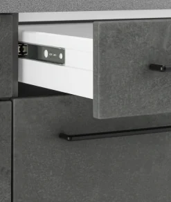 KOCHSTATION Küchenzeile »KS-Tulsa« mit E-Geräten, Breite 380 cm, schwarze Metallgriffe, MDF Fronten